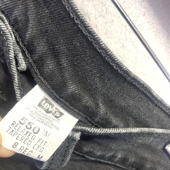 Vintage Y2K Levis 550 Jeans Womens 8 Black High Rise Relaxed Fit Tapered Retro - Picture 5 of 14